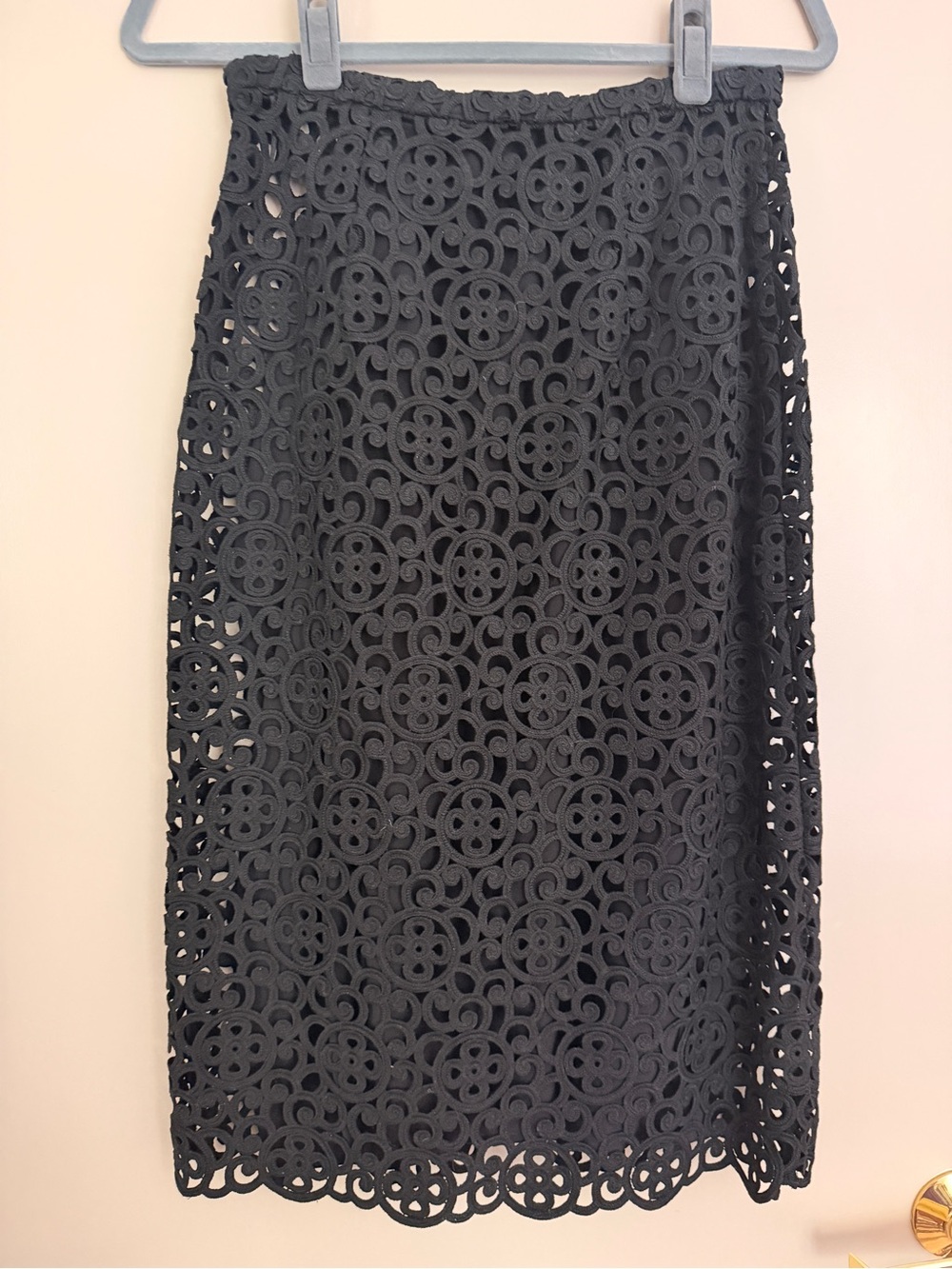 Burberry Black Laser cut Midi Pencil Skirt